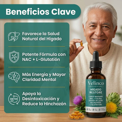 Velinco - Gotas de Soporte Hepático Completo