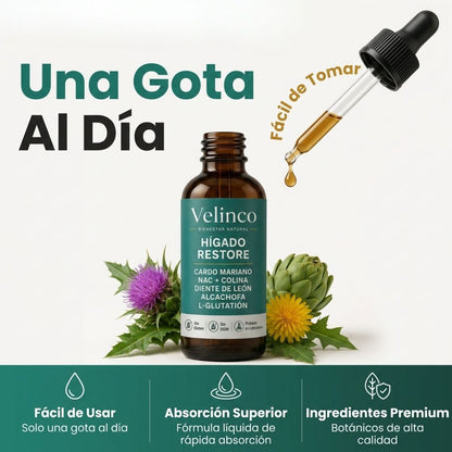 Velinco - Gotas de Soporte Hepático Completo