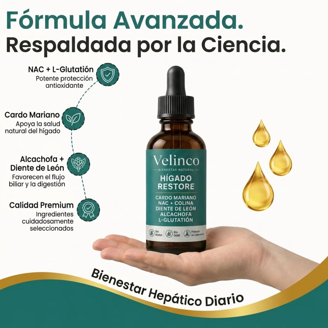 Velinco - Gotas de Soporte Hepático Completo